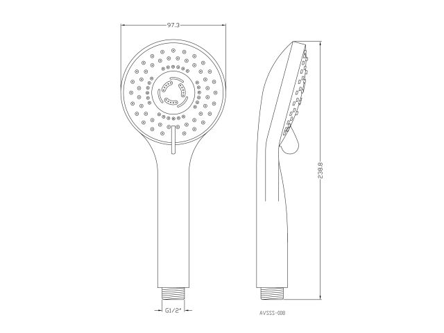 Душевая лейка, 3-функц. AVSSS-008 AV Engineering