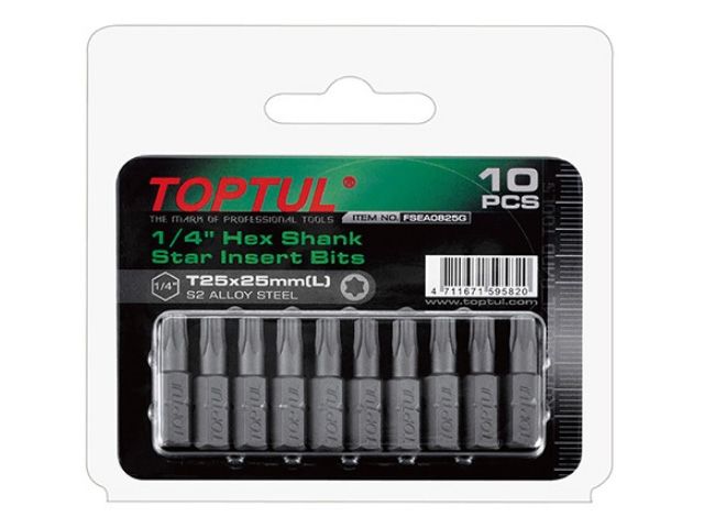Насадка TORX T15*25 1/4" 10шт блистер TOPTUL (FSEA0815G)