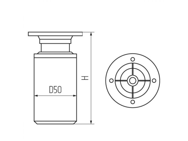 Опора мебельная круглая d50 80-100 мм, хром STARFIX
