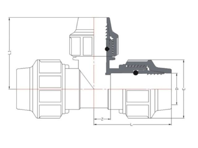 Тройник ПЭ ред. 50 х 32 х 50, AV Engineering