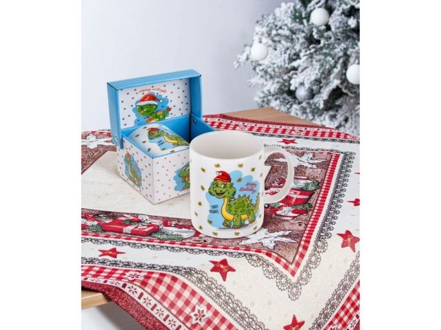 Кружка керамическая, в кор., 360 мл., CHRISTMAS DRAGON-1, PERFECTO LINEA