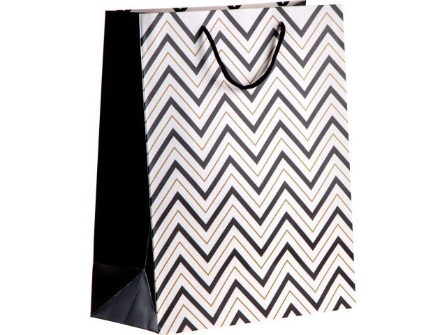 Пакет подарочный с ручками, 32х26х12 см., зигзаг, серия Liam, PERFECTO LINEA
