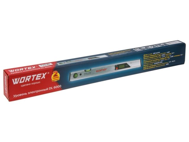 Уровень электронный WORTEX DL 6000 в кор. 4х90, погр.(0,90): 0,05,остальн.: 0,2, 600 мм