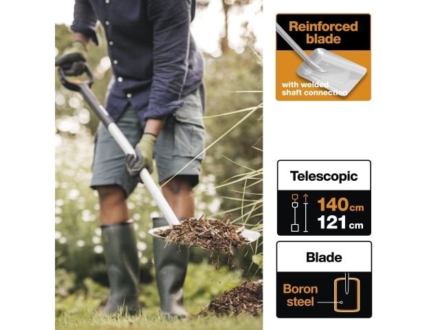 Лопата совковая телескопическая Xact FISKARS