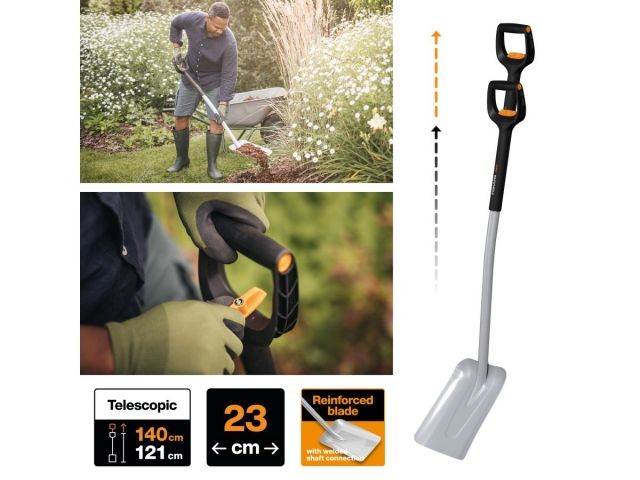 Лопата совковая телескопическая Xact FISKARS