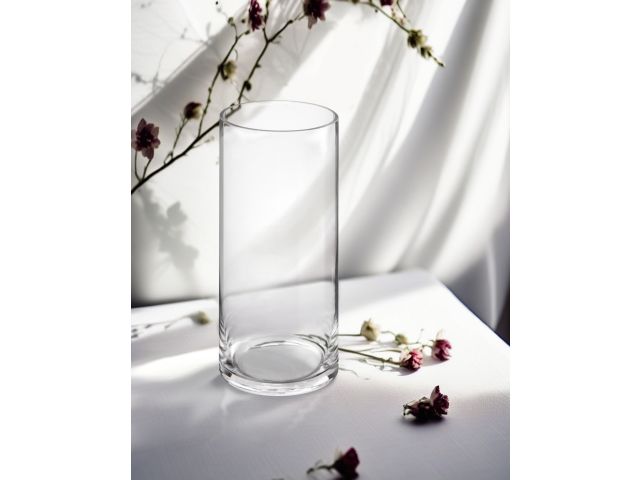 Ваза для цветов, стеклянная, 25х10 см., серия Crystal, PERFECTO LINEA