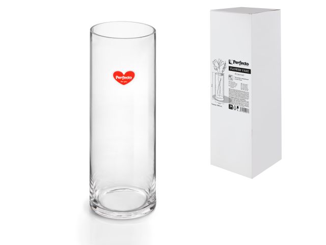 Ваза для цветов, стеклянная, 35х12 см., серия Crystal, PERFECTO LINEA