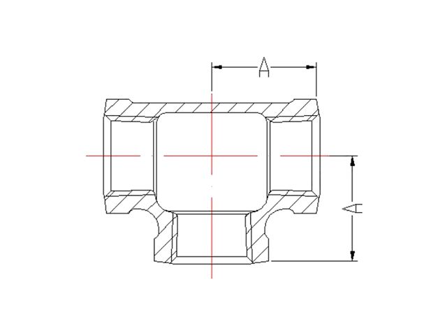 Тройник 3/4" чугун оцинк., (2 шт. инд. упак.), AV Engineering