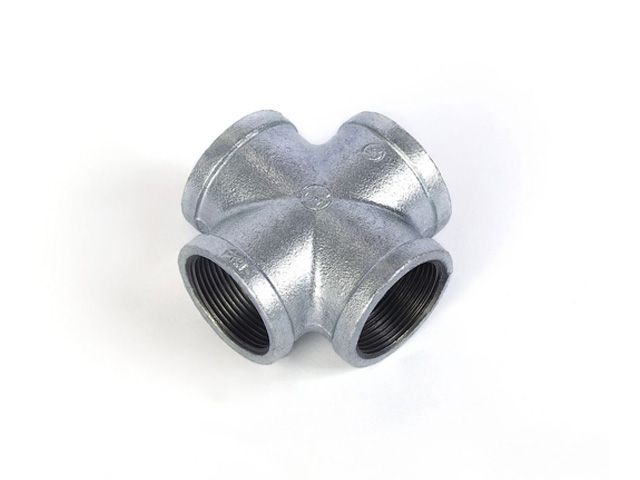 Крестовина 1/2" чугун оцинк., (2 шт. инд. упак.), AV Engineering
