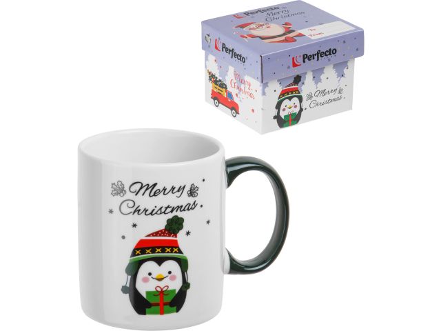 Кружка керамическая, в кор., 350 мл., MERRY CHRISTMAS-2, PERFECTO LINEA
