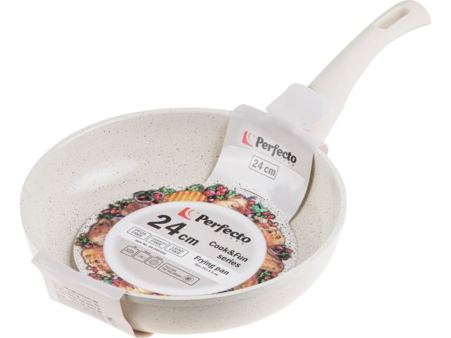 Сковорода ф 24х5.5 см, алюм., антиприг. покр., серия Cook&Fun, бежевая, PERFECTO LINEA