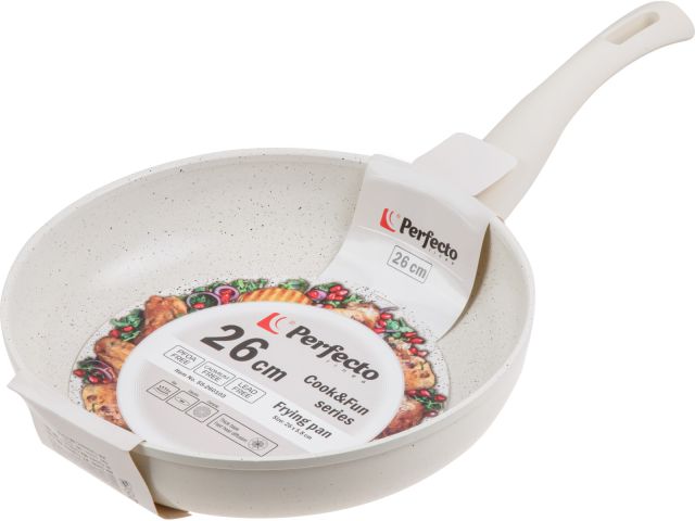 Сковорода ф 26х5.8 см, алюм., антиприг. покр., серия Cook&Fun, бежевая, PERFECTO LINEA