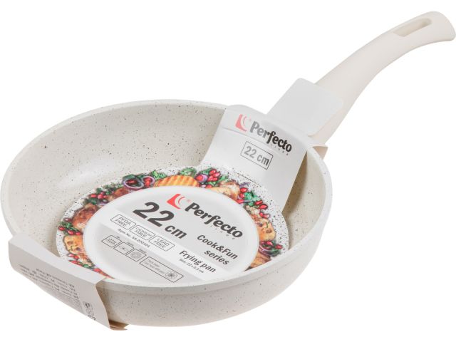 Сковорода ф 22х5.3 см, алюм., антиприг. покр., серия Cook&Fun, бежевая, PERFECTO LINEA