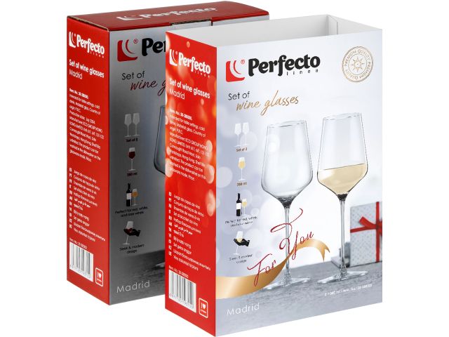 Набор бокалов для вина, 2 шт., 380 мл, серия Madrid, PERFECTO LINEA
