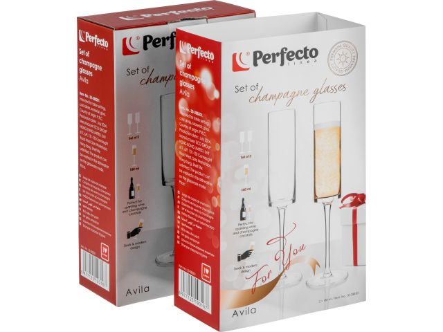 Набор бокалов для шампанского, 2 шт., 180 мл, серия Avila, PERFECTO LINEA