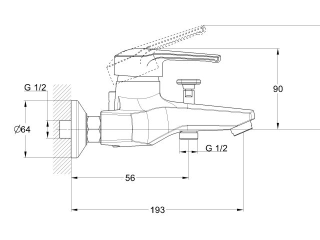 Смеситель для ванны D40-A, серия 630 ECONOCE