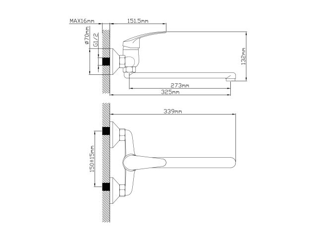 Смеситель для ванны (Lt) D35, серия SHU AV Engineering