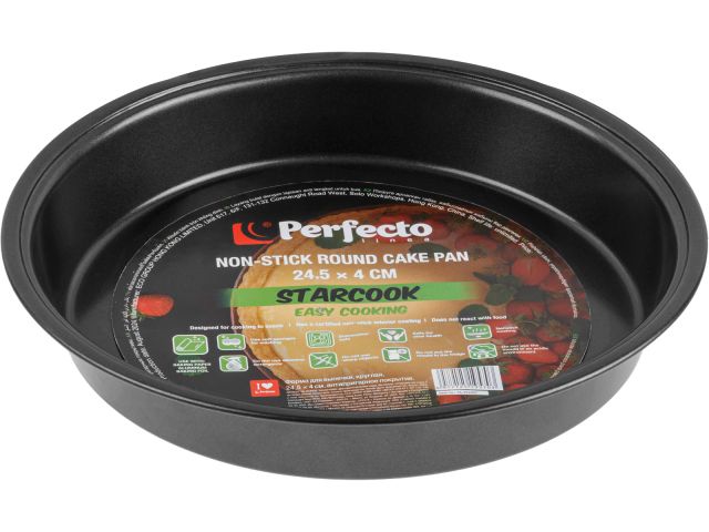 Форма для выпечки, круглая, 24.5х4 см, антипригарное покрытие, STARCOOK, PERFECTO LINEA