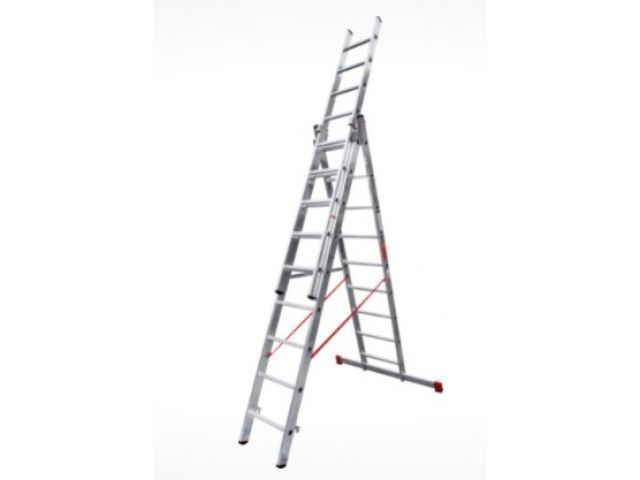 Лестница алюм. 3-х секц. 230/502/257 см 3х9 ступ. 16,2 кг NV3230 Новая Высота