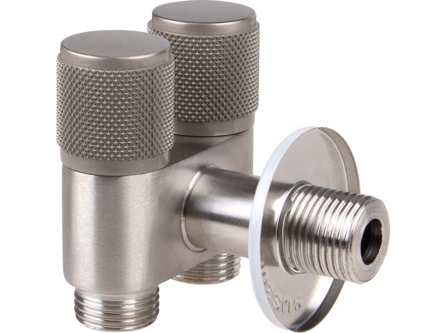 Кран вентильный угловой 1/2" нар. Х 1/2" нар. Х 1/2" нар. установочный, AV Engineering