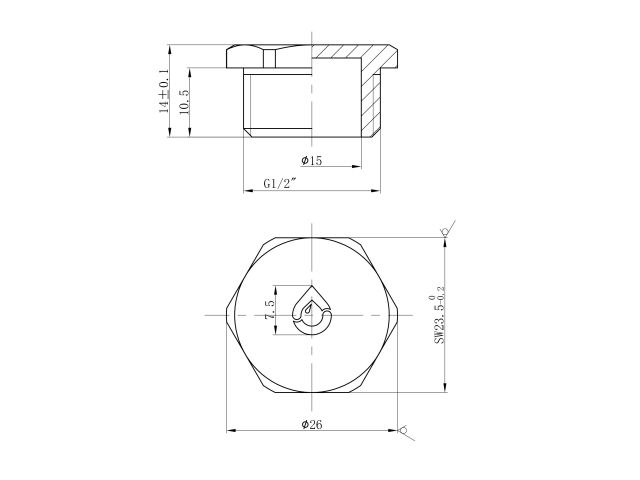 Заглушка 1/2" нар., AV Engineering (инд. упак.)