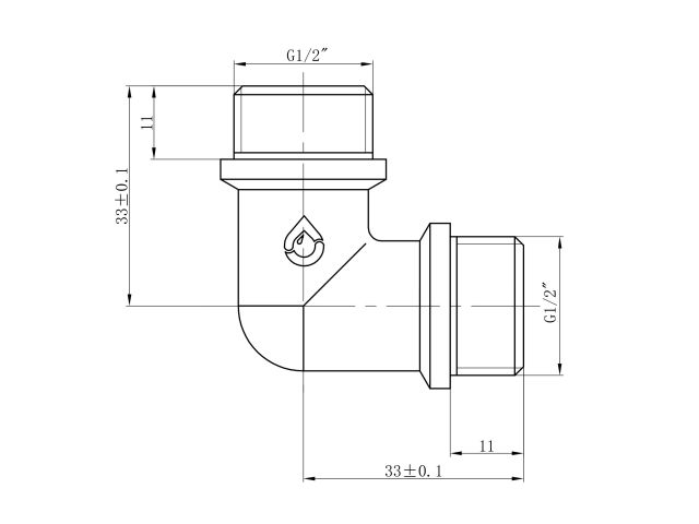 Колено 1/2" нар.-нар. с ограничителем, AV Engineering (инд. упак.)