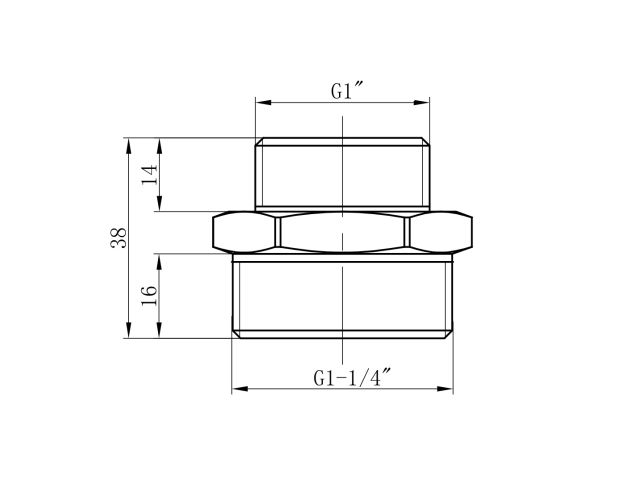 Ниппель ред. 1 1/4" нар. х 1" нар., AV Engineering (инд. упак.)