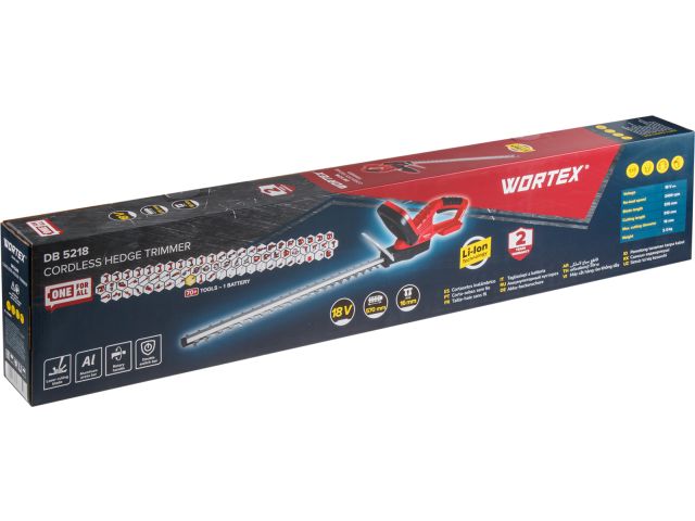 Аккум. кусторез WORTEX DB 5218 ALL1 МЕГА АКЦИЯ с акб и зу, 18В, 570 мм, шаг 16 мм