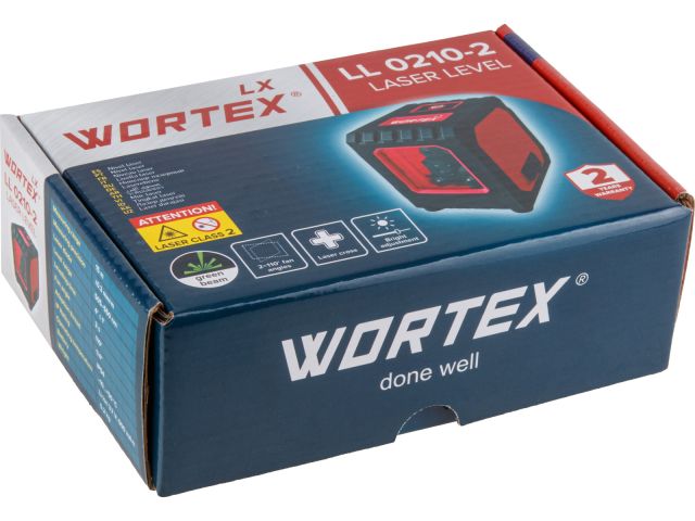 Нивелир лазерный линейный WORTEX LX LL 0210-2 (2х110°, до 15 м, +/- 0.3 мм/м, зеленый)