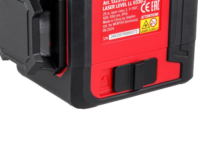 Нивелир лазерный линейный WORTEX LX LL 0330-2 (3х360°, до 25 м, +/- 0.3 мм/м, зеленый)