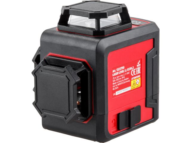 Нивелир лазерный линейный WORTEX LX LL 0330-2 (3х360°, до 25 м, +/- 0.3 мм/м, зеленый)