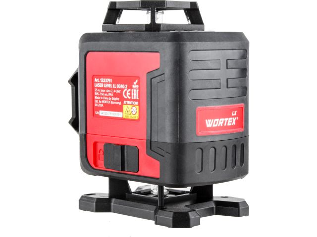 Нивелир лазерный линейный WORTEX LX LL 0340-2 (4х360°, до 25 м, +/- 0.3 мм/м, зеленый)