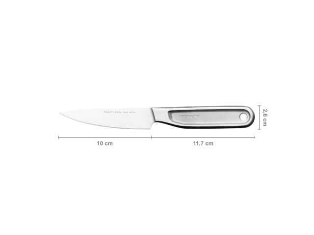 Нож для чистки овощей 10см цельнометаллический All Steel Fiskars