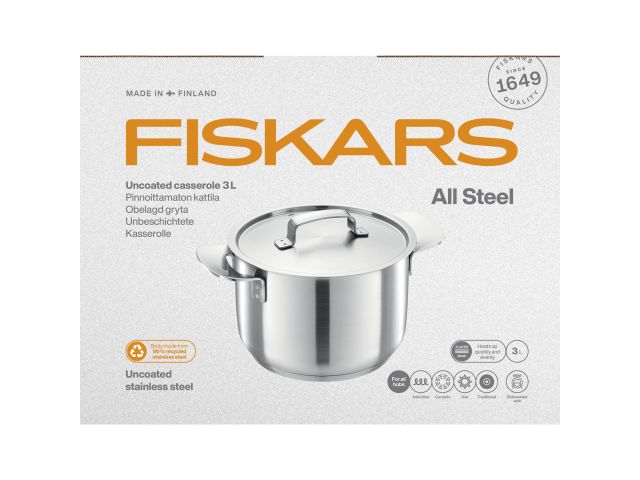 Кастрюля 3л All Steel Fiskars