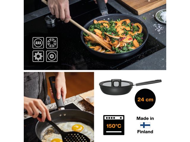 Сотейник с крышкой 24 см/2,2л Hard Face FISKARS