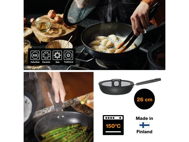 Сотейник с крышкой 26 см/2,8л Hard Face FISKARS