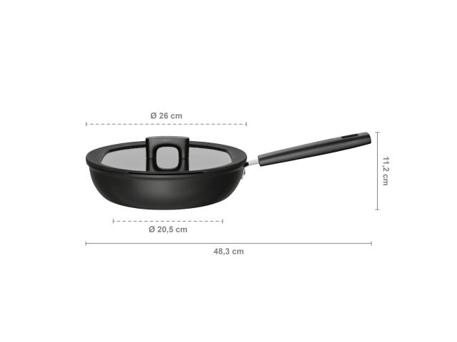 Сотейник с крышкой 26 см/2,8л Hard Face FISKARS