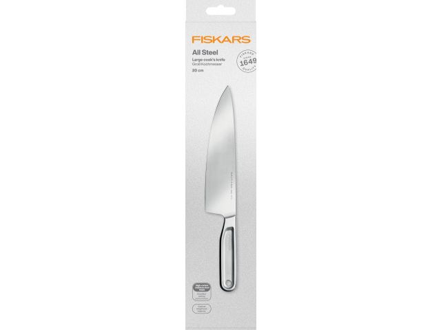 Нож поварской 20см цельнометаллический All Steel Fiskars