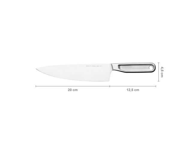 Нож поварской 20см цельнометаллический All Steel Fiskars