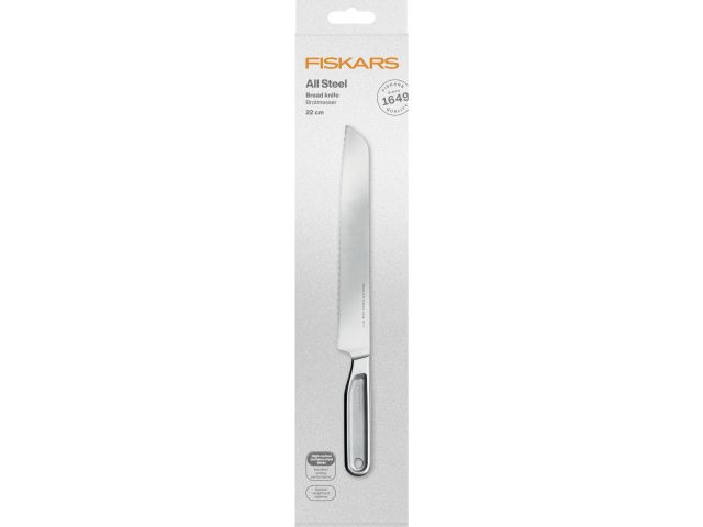 Нож для хлеба 22см цельнометаллический All Steel Fiskars