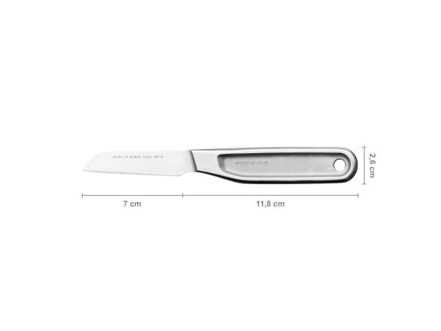 Нож для чистки 7см цельнометаллический All Steel Fiskars