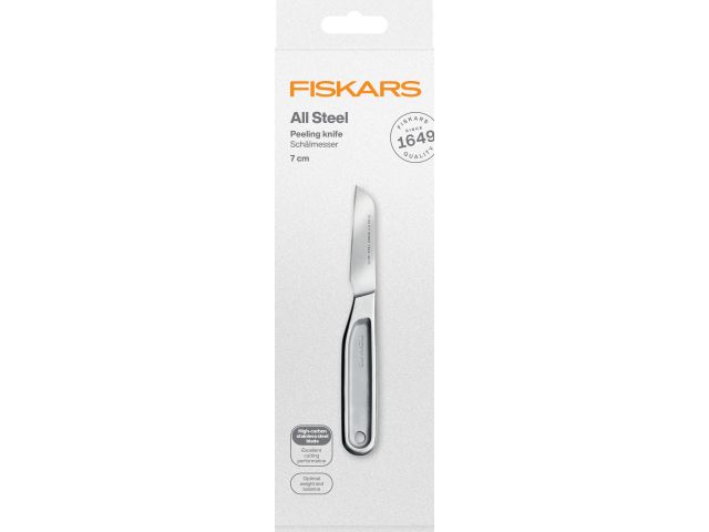 Нож для чистки 7см цельнометаллический All Steel Fiskars