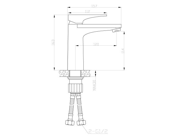 Смеситель для умывальника (Lt) D35, серия DAR, AV Engineering