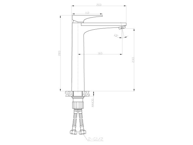 Смеситель для умывальника (Lt) D35, серия DAR, AV Engineering