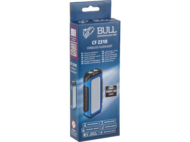 Фонарь светодиодный аккумуляторный BULL CF 2310 в кор. 230-1000 Лм, 7 режимов, магнит