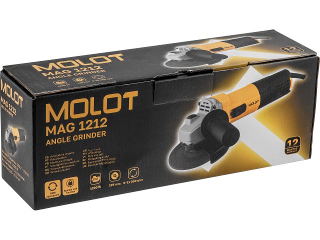 Одноручная углошлифмашина MOLOT MAG 1212 в кор.