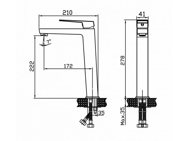 Смеситель для кухни (Lt) D35, серия ZAS AV Engineering