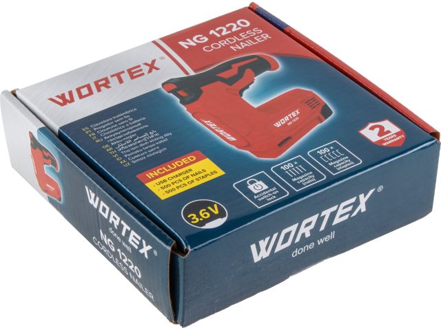 Аккум. гвоздезабиватель WORTEX NG 1220 в кор. 3.6 В, 70 скоб/гвоздей в мин.