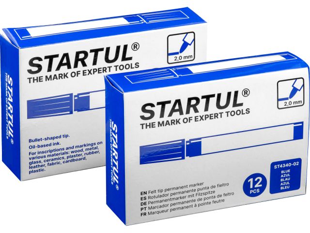 Маркер промышл. перманентный фетровый синий STARTUL PROFI (ST4340-02)