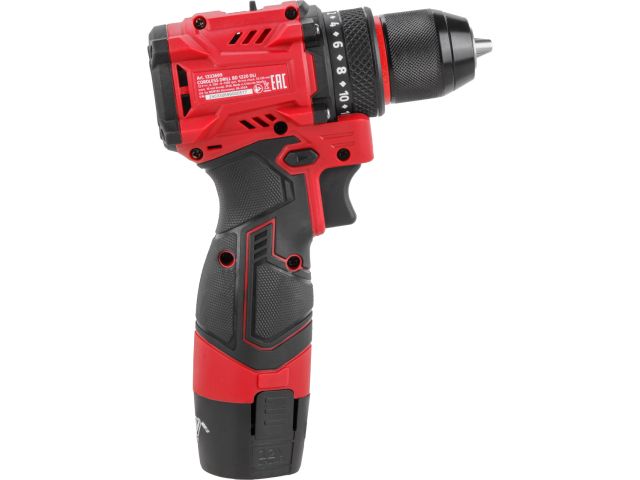 Аккумуляторная дрель-шуруповерт WORTEX LX BD 1220 DLi 12В, 30 Нм, 2*1.5 Ач, патрон 10 мм, бесщёт.